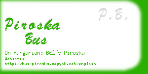 piroska bus business card